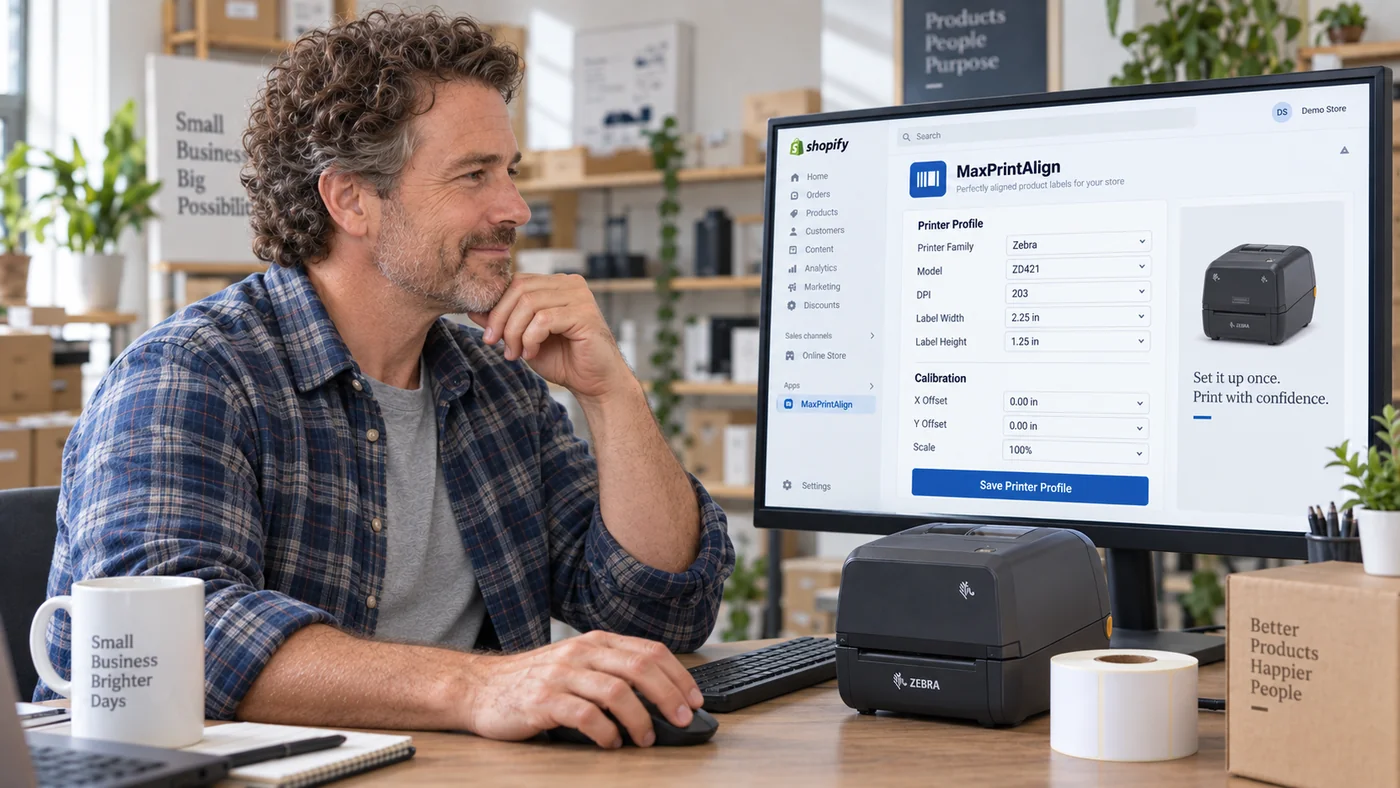 Illustrative MaxPrintAlign printer profile setup